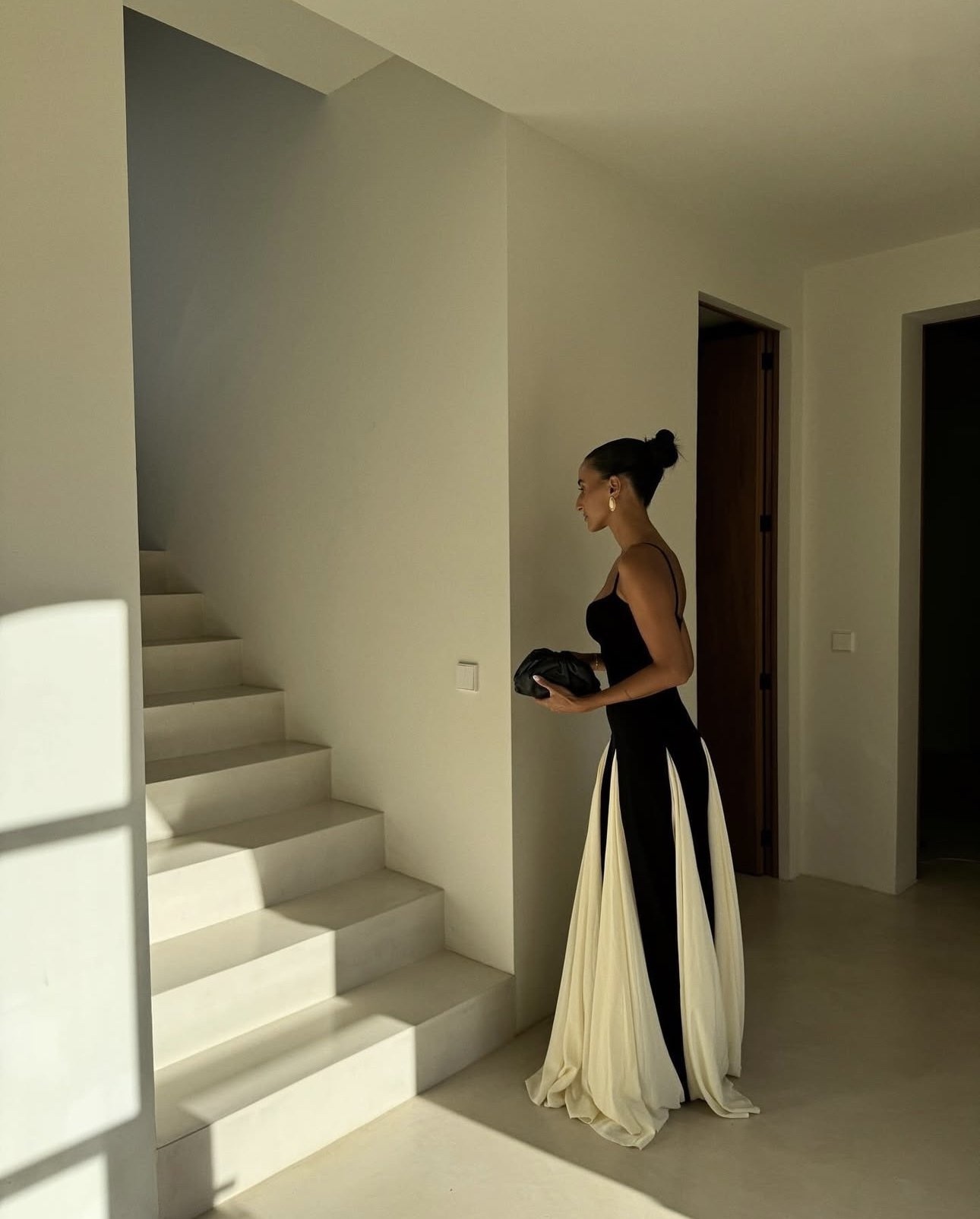 Two Tone Contrast Elegant Sleeveless Maxi Dress