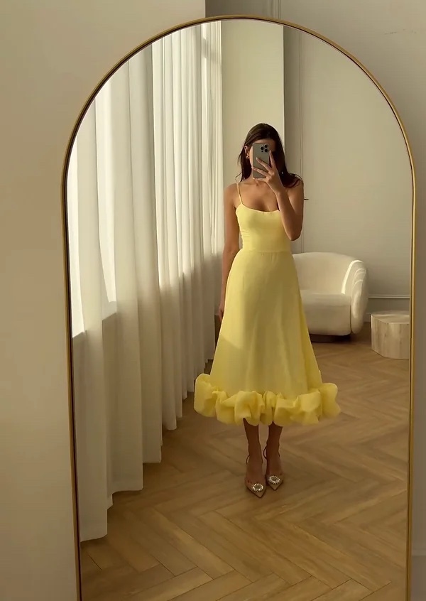 Ruffle Hem Elegant Maxi Dress