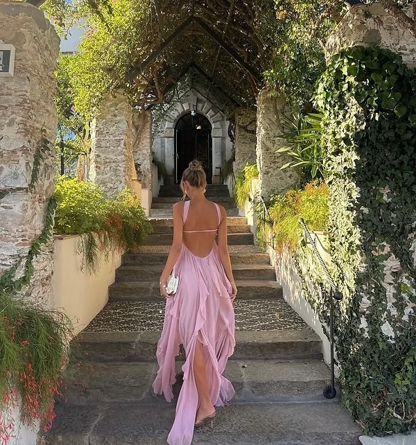Elegant Ruffle Layered Strapless Maxi Dress