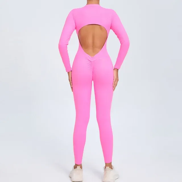 Long Sleeved Backless Bodycon Gym Outfit
