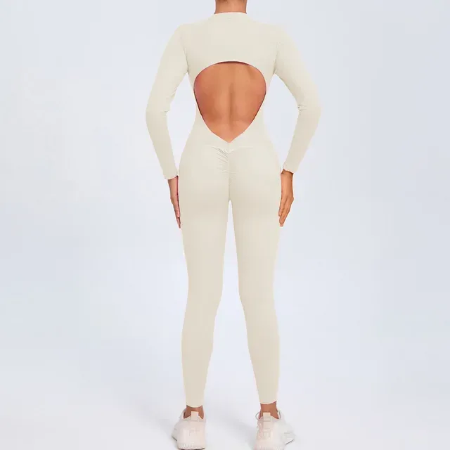 Long Sleeved Backless Bodycon Gym Outfit
