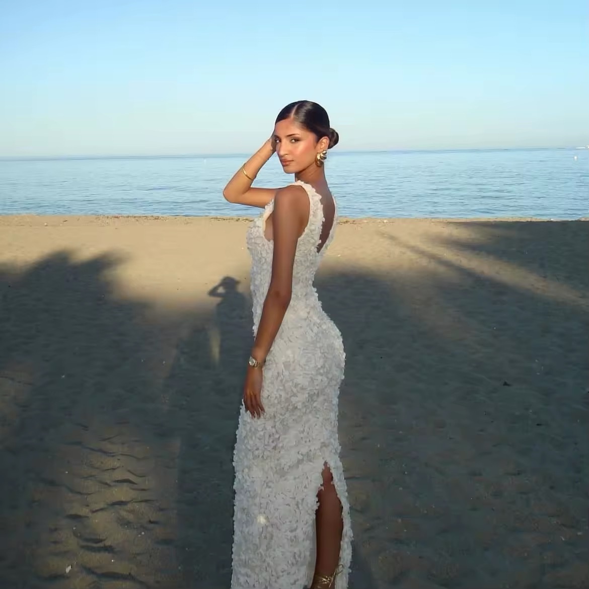 Layered Ruffle Bodycon Sleeveless Long Maxi Dress