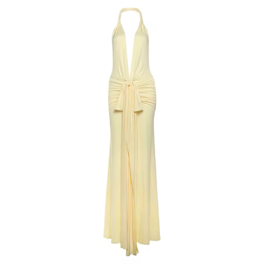 Deep V Neck Holiday Summer Maxi Dress