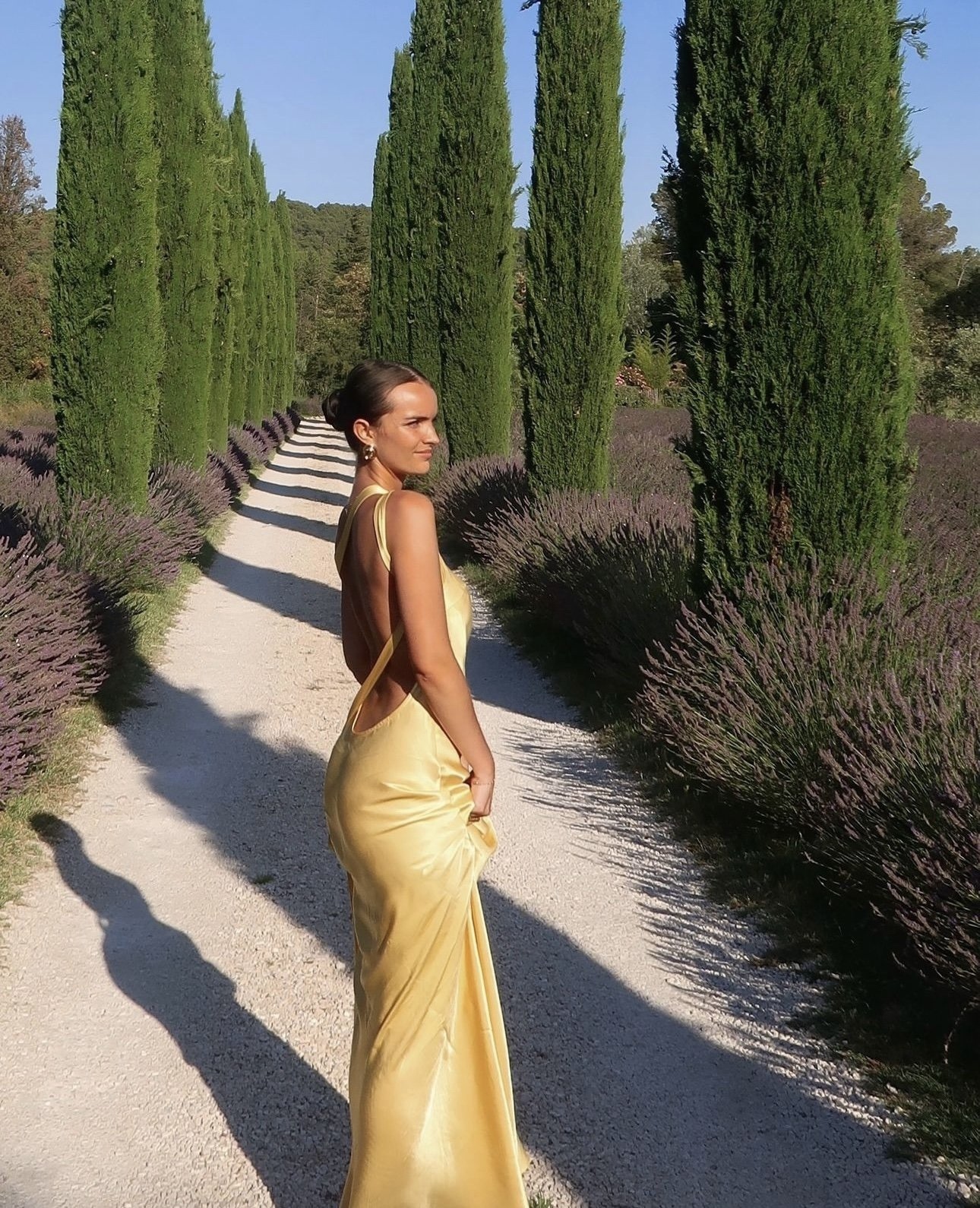 Yellow Open Back One Shoulder Backless Maxi Dress