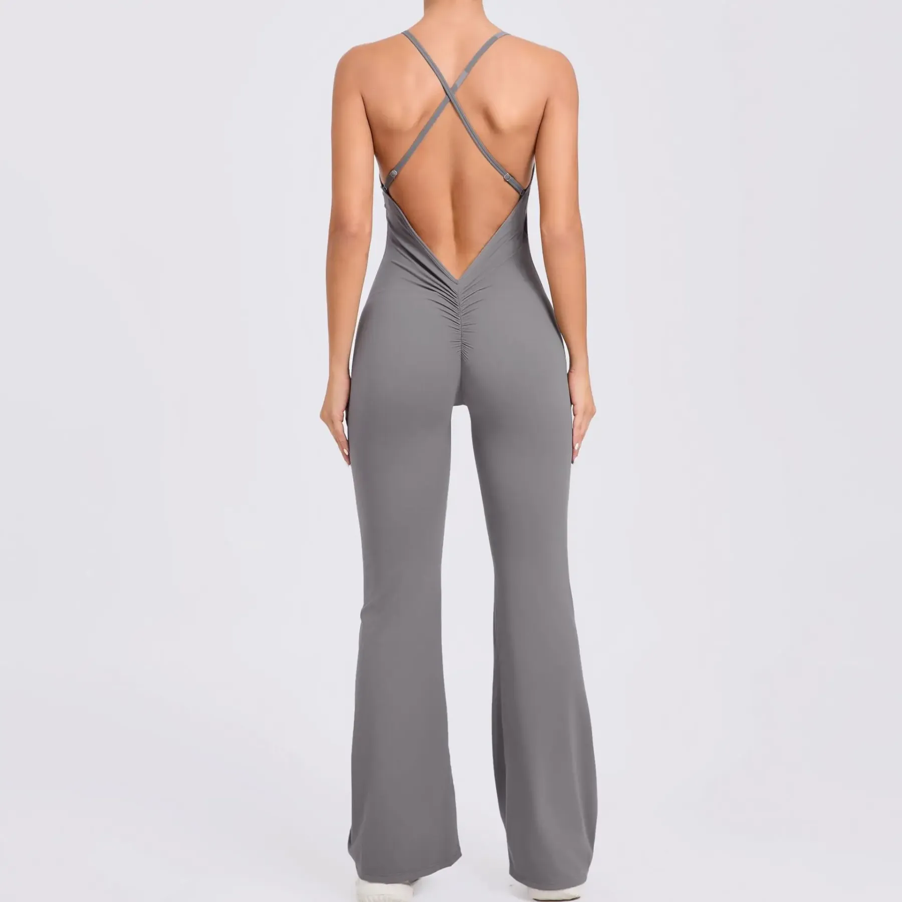 Backless Jumpsuit Gym Set Yoga