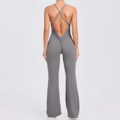 Backless Jumpsuit Gym Set Yoga