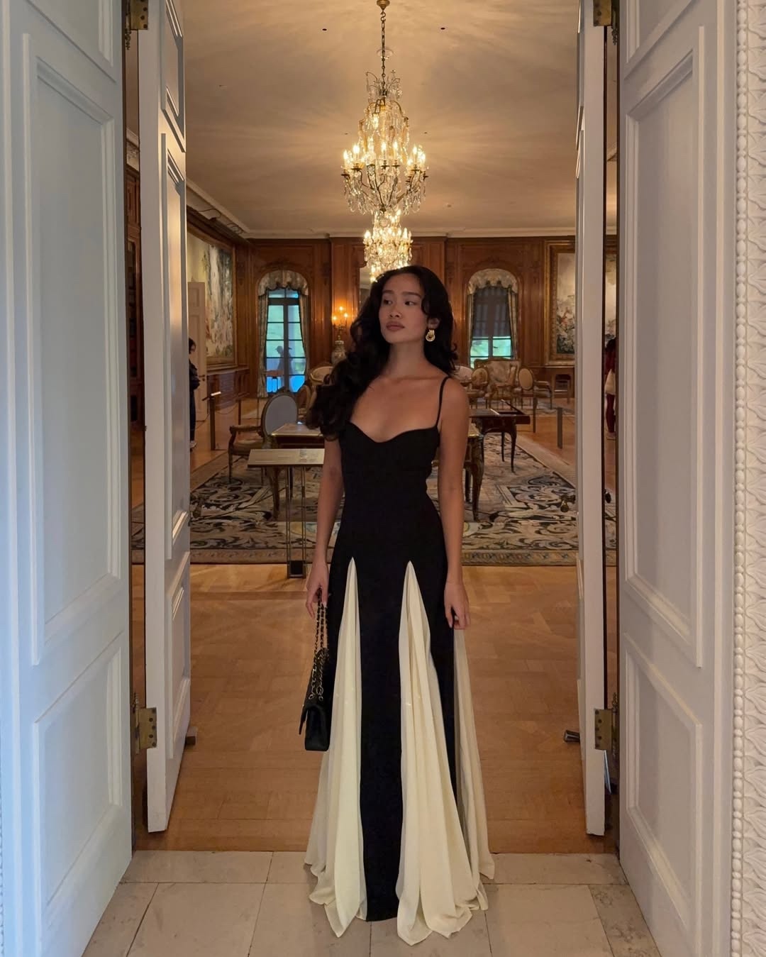 Two Tone Contrast Elegant Sleeveless Maxi Dress