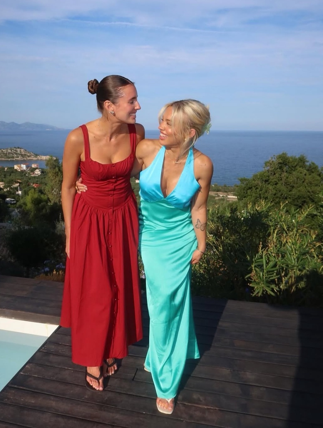 Blue Green Backless Sleeveless Summer Halter Maxi Dress