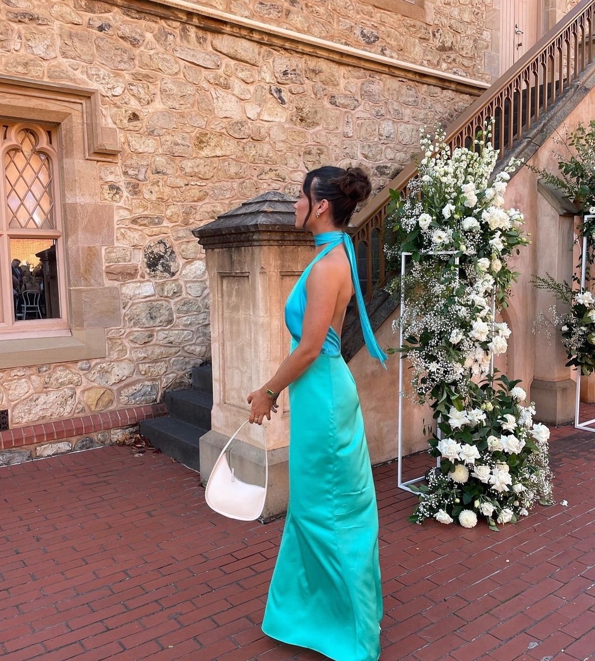 Blue Green Backless Sleeveless Summer Halter Maxi Dress
