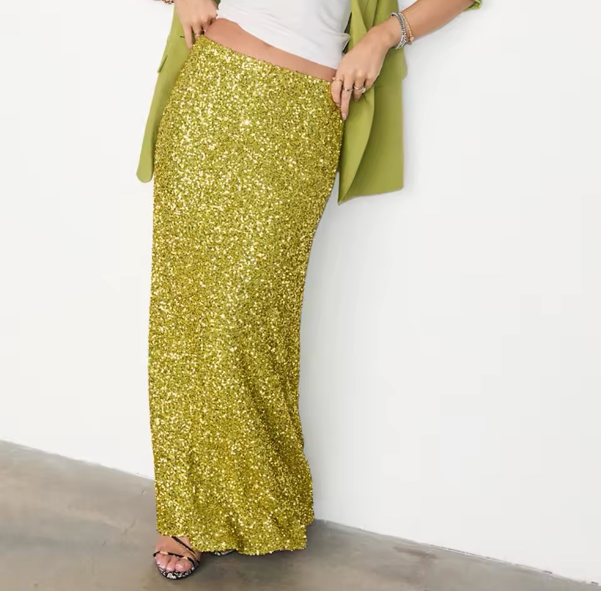 Sequin Glitter Party Maxi Skirt
