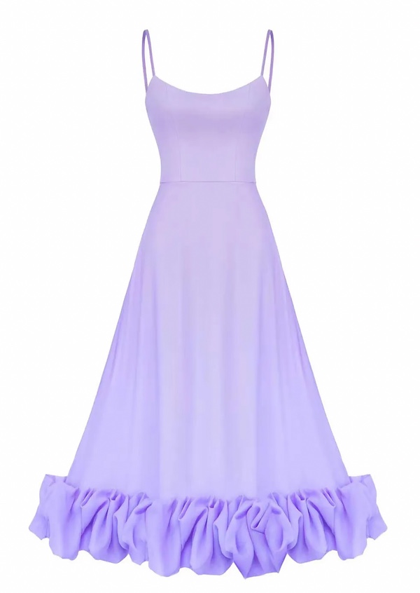 Ruffle Hem Elegant Maxi Dress