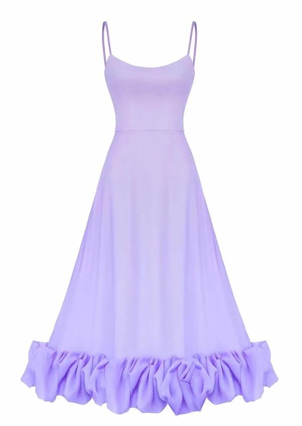 Ruffle Hem Elegant Maxi Dress