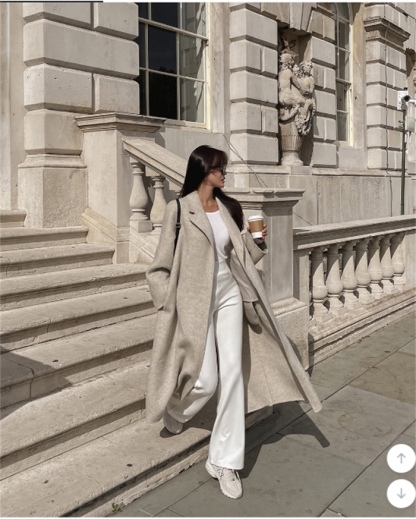 Long Sleeve Turn Collar Ankle Length Coat