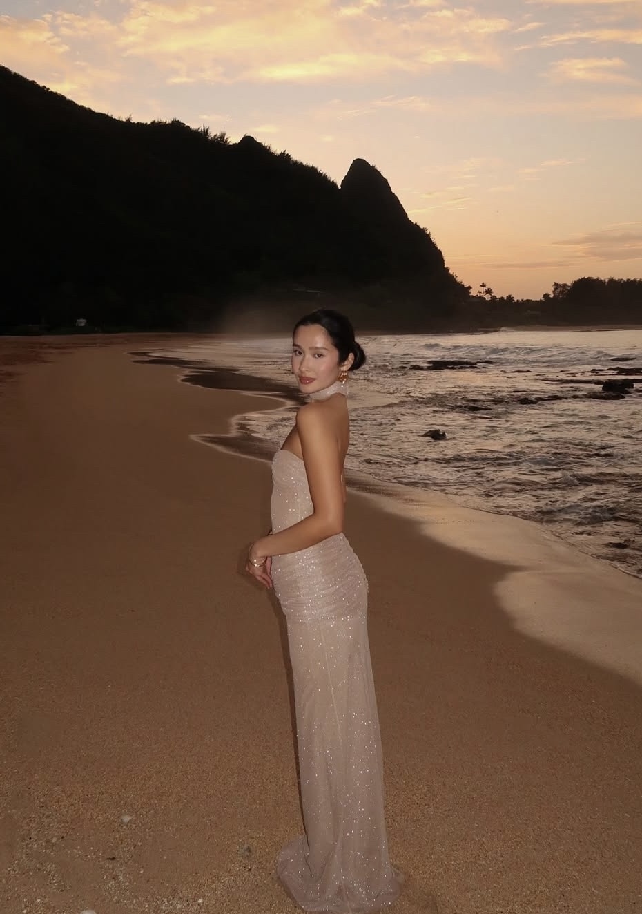 Gold Strapless Sequin Glitter Maxi Elegant Party Club Wrap Ruched Dress