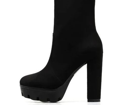 High Heel Ankle Platform Boots