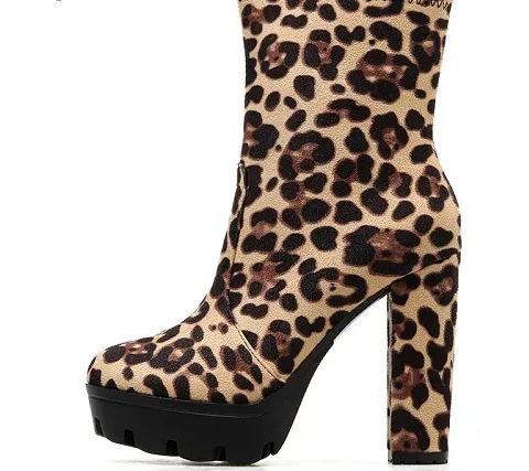 High Heel Ankle Platform Boots