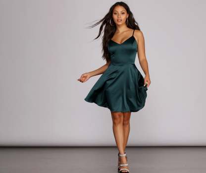 Emme Satin Party Dress - Lady Occasions