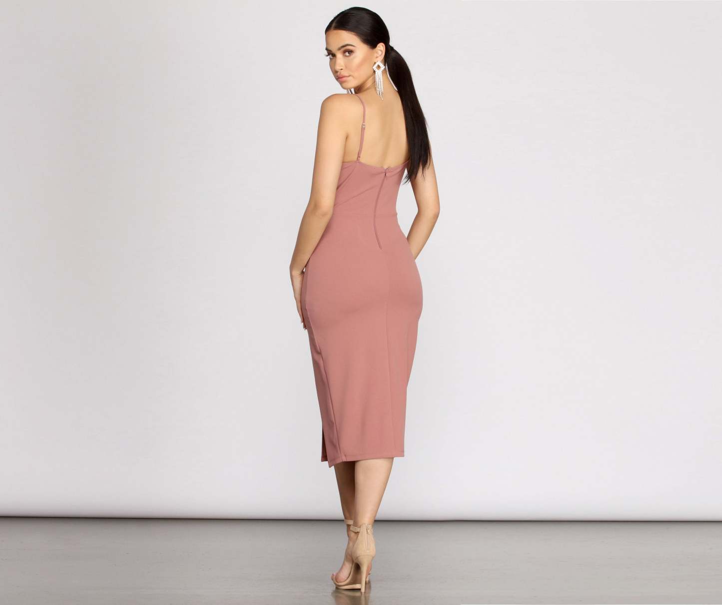 Candace Crepe Midi Dress - Lady Occasions