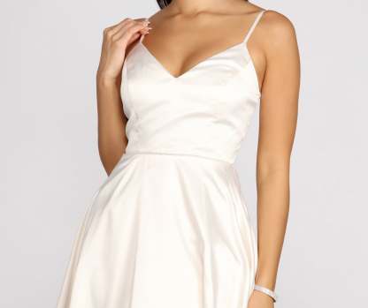 Emme Satin Party Dress - Lady Occasions