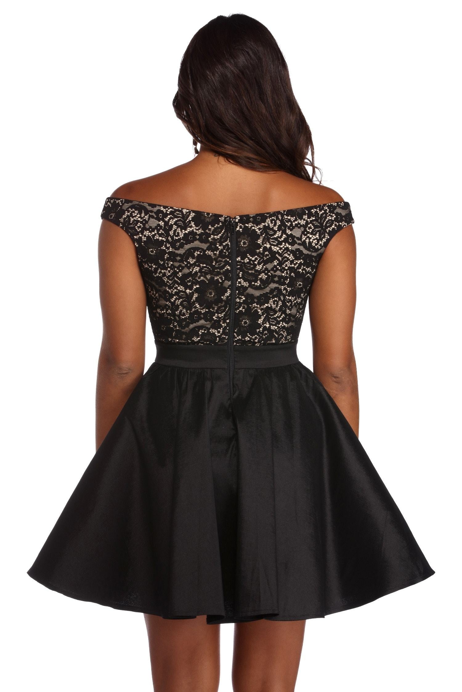 Hayley Lace Taffeta Dress - Lady Occasions
