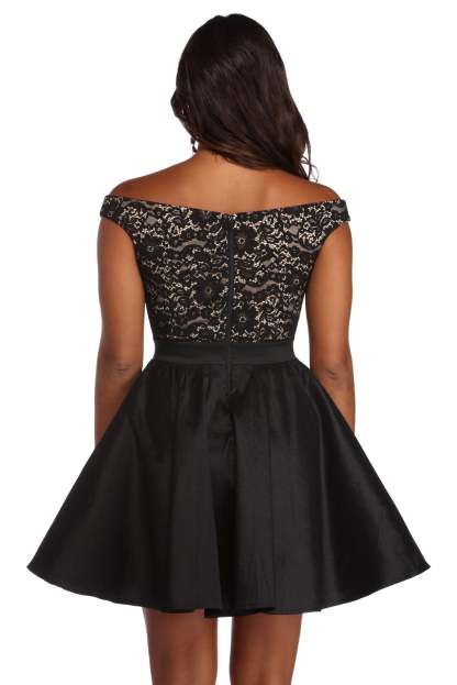 Hayley Lace Taffeta Dress - Lady Occasions