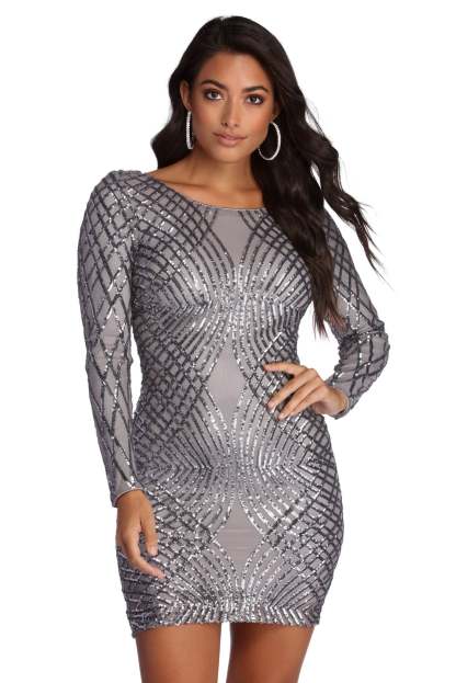 Elysse Steal The Show Sequin Dress - Lady Occasions