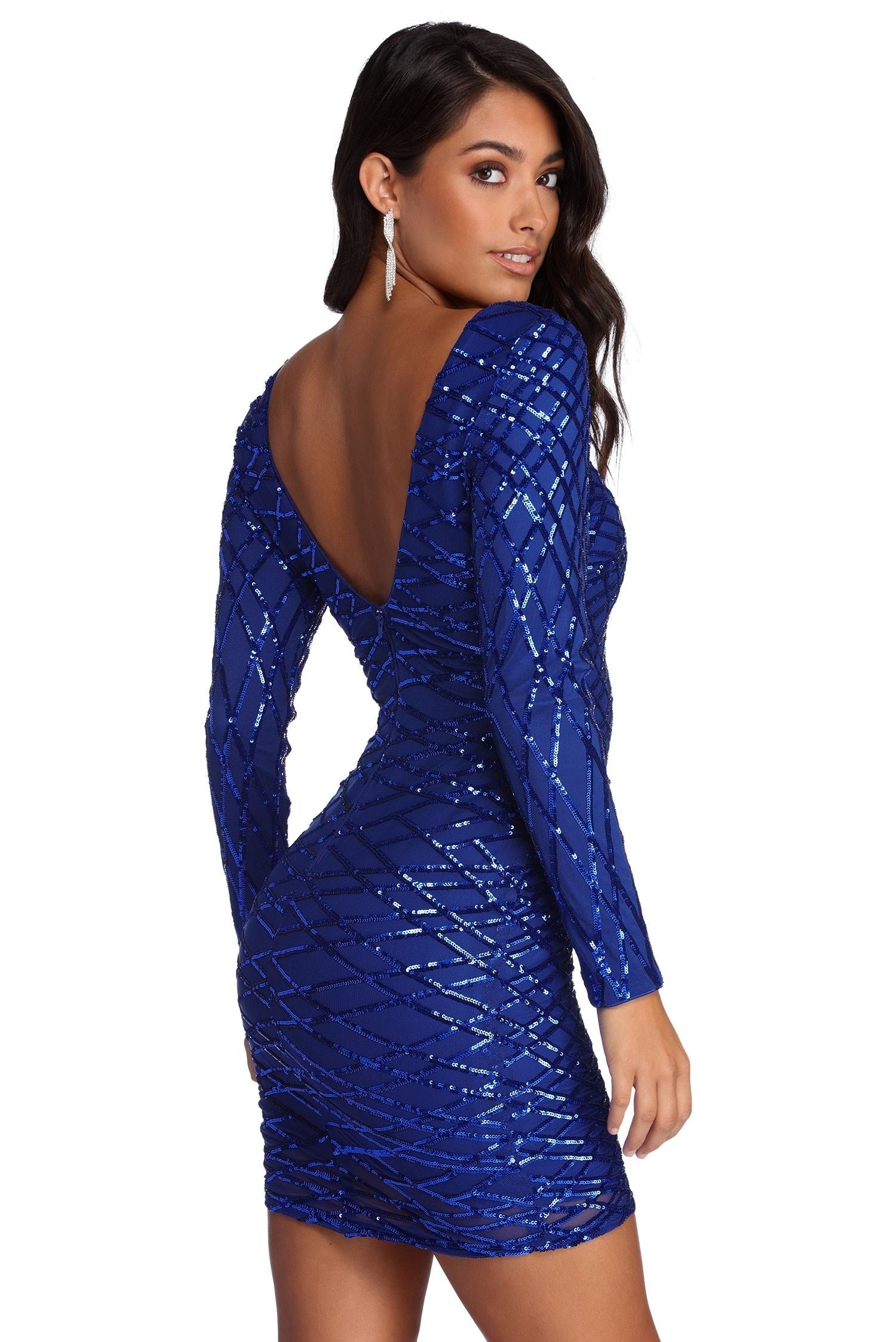 Elysse Steal The Show Sequin Dress - Lady Occasions