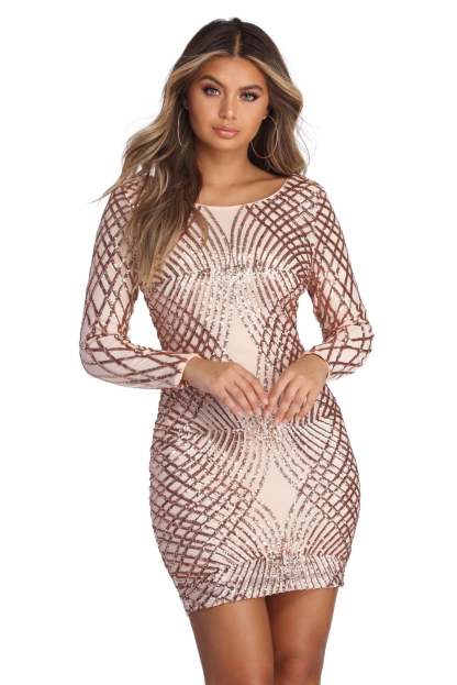 Elysse Steal The Show Sequin Dress - Lady Occasions