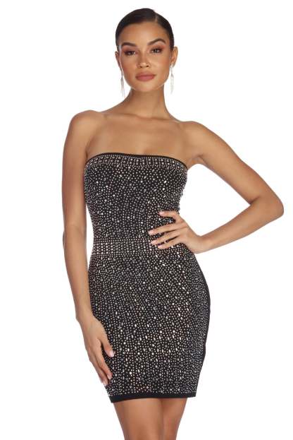 Haley Jewel Queen Embellished Mini Dress - Lady Occasions