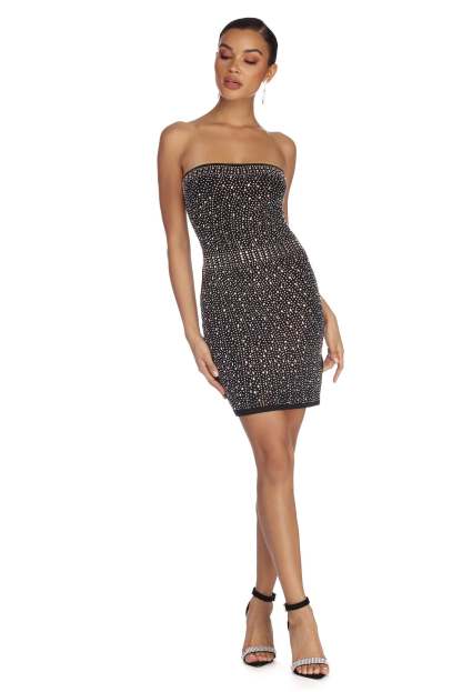 Haley Jewel Queen Embellished Mini Dress - Lady Occasions