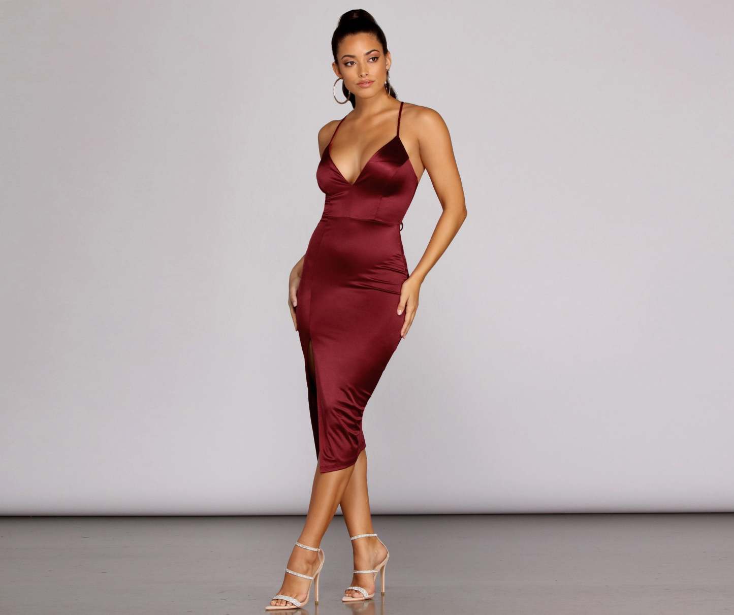 Kenzie Formal Lattice Midi Dress - Lady Occasions
