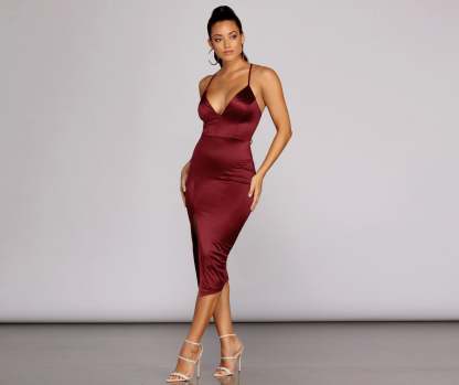 Kenzie Formal Lattice Midi Dress - Lady Occasions