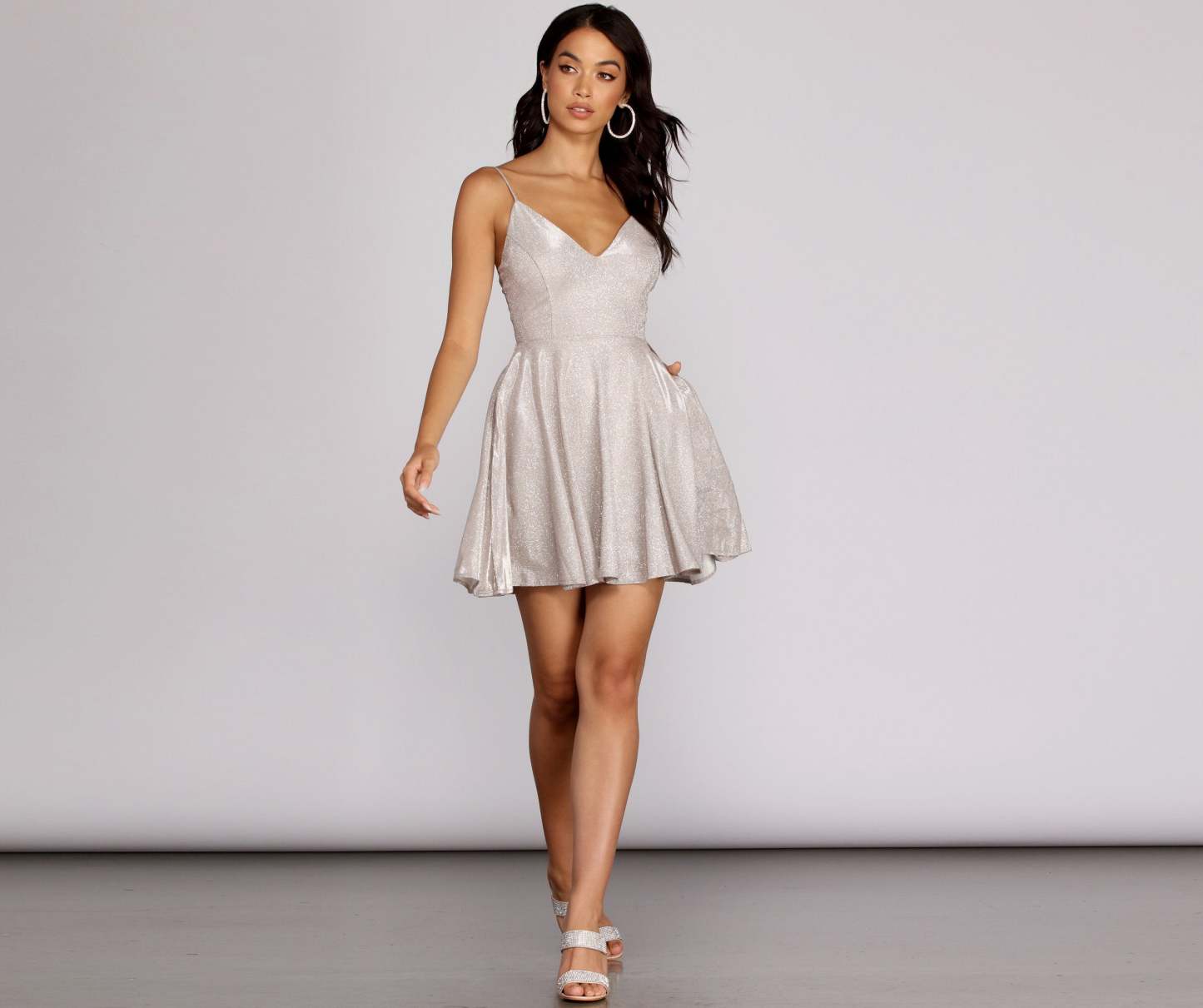 Gigi Glitter Skater Dress - Lady Occasions