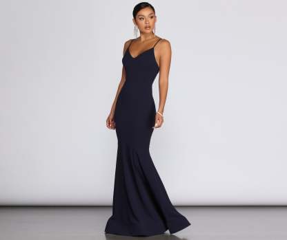 Raquel Cross-Back Mermaid Gown - Lady Occasions