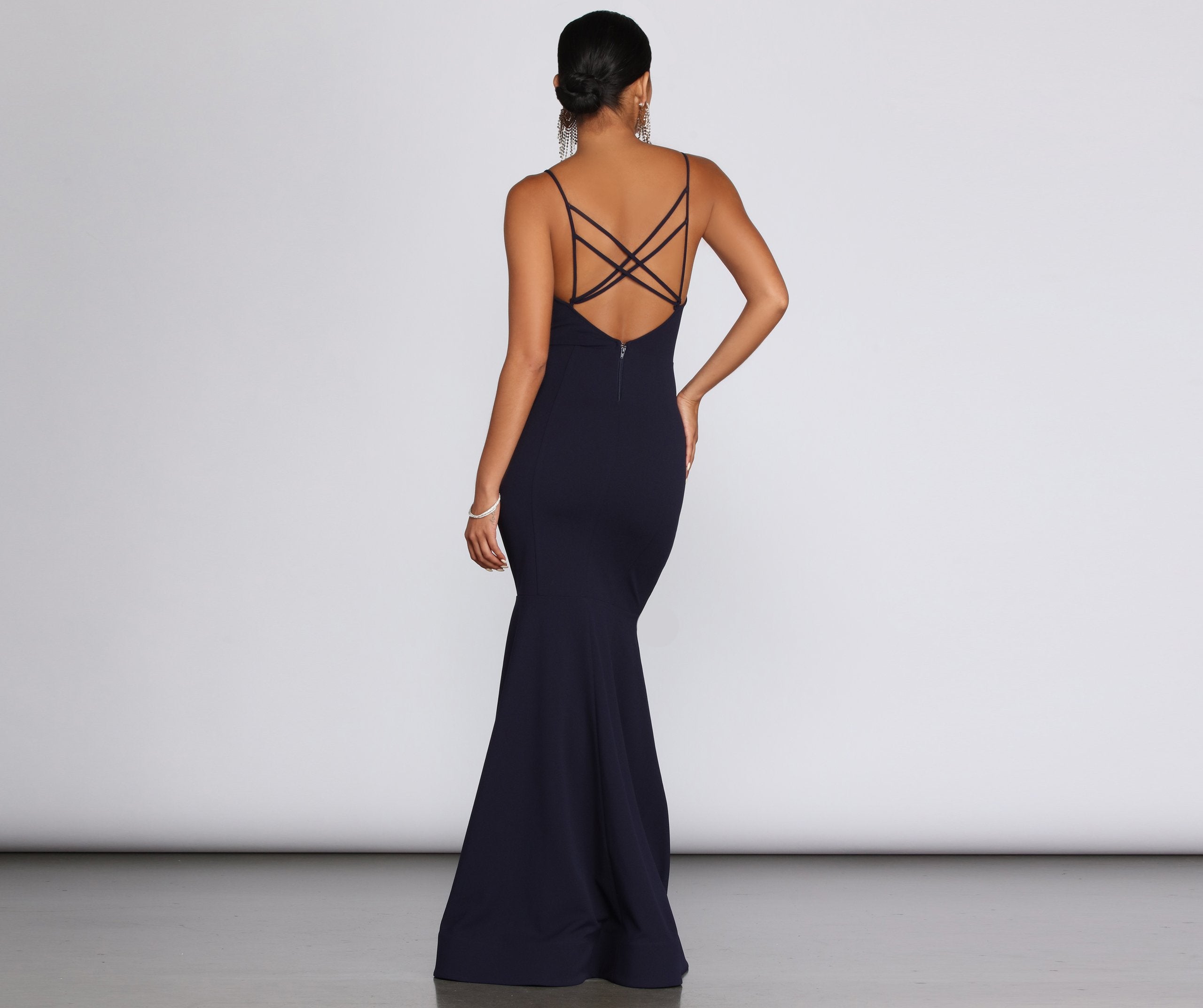 Raquel Cross-Back Mermaid Gown - Lady Occasions