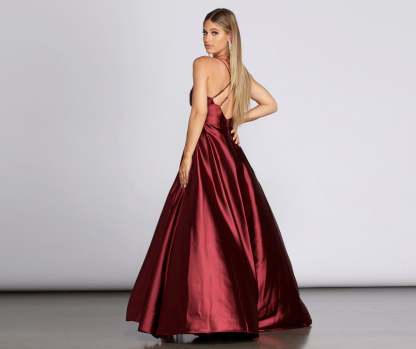 Priscilla Satin Evening Gown - Lady Occasions