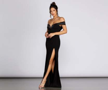Monet Off Shoulder Evening Gown - Lady Occasions