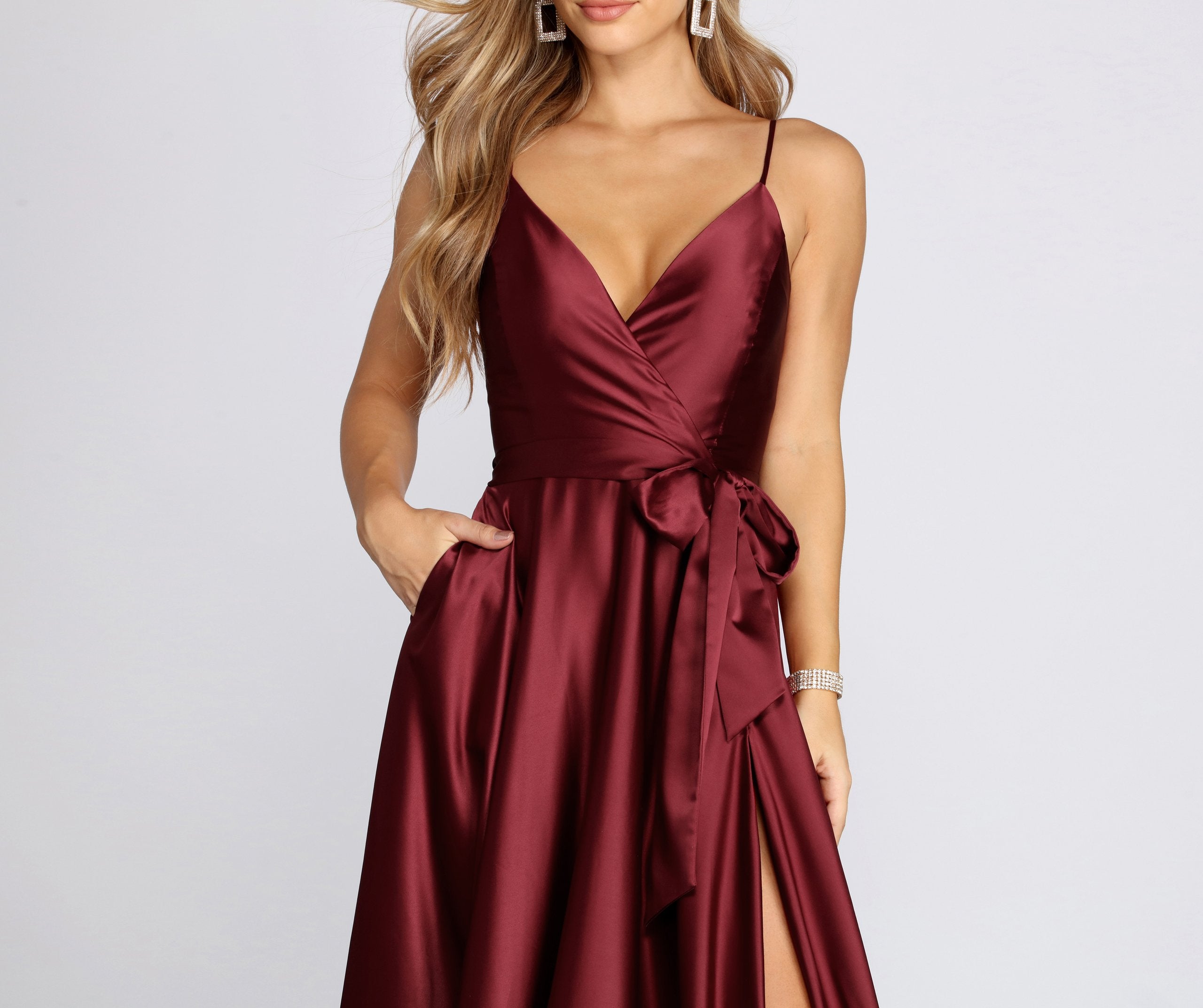 Harlie Formal Satin Sleeveless Dress - Lady Occasions