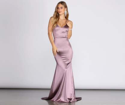 Nola Darling Satin Evening Gown - Lady Occasions