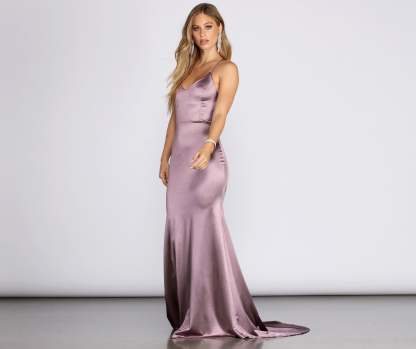 Nola Darling Satin Evening Gown - Lady Occasions