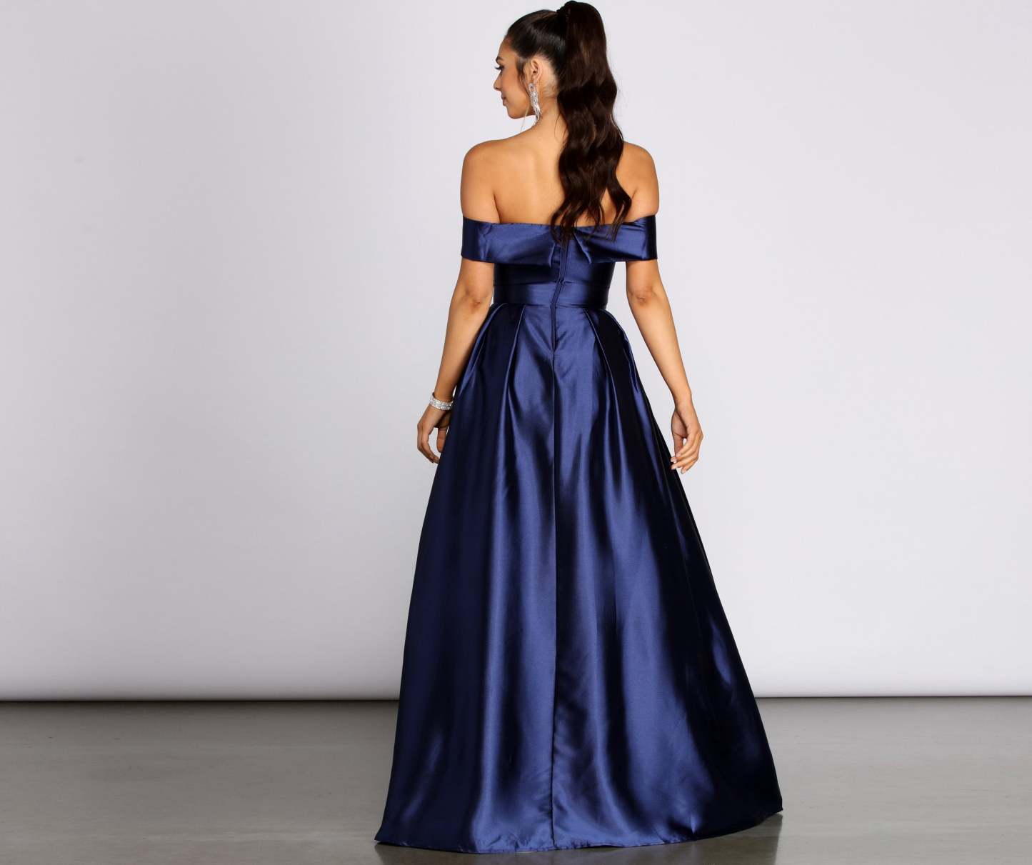 Palmer Formal Satin Wrap Dress - Lady Occasions