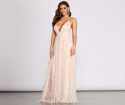 Piper Glitter A-Line Dress - Lady Occasions