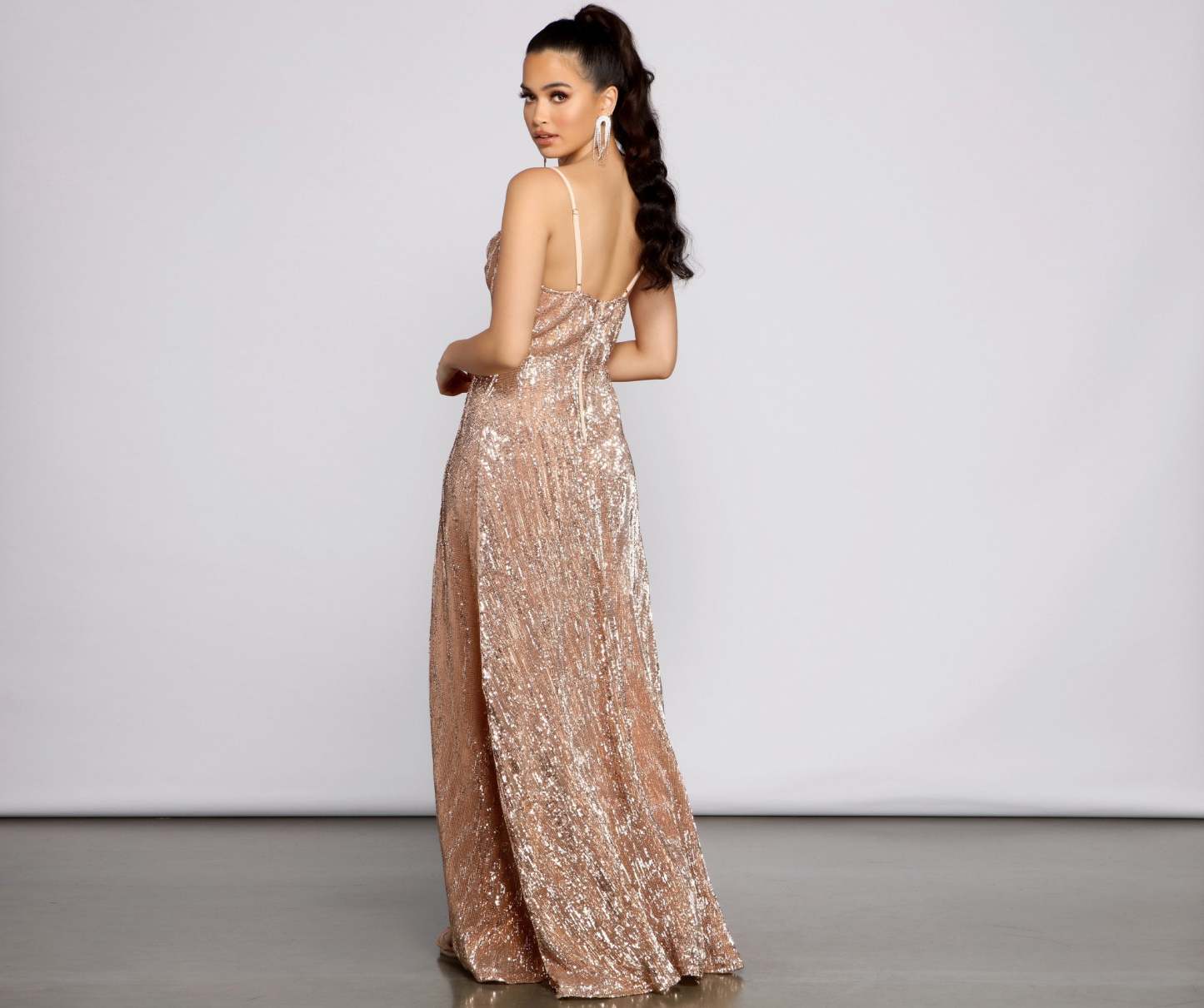 Blair Sequin Wrap Front Formal Dress - Lady Occasions