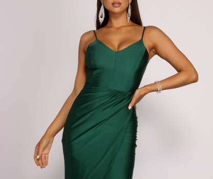 Nicki Formal Wrap Sleeveless Dress - Lady Occasions