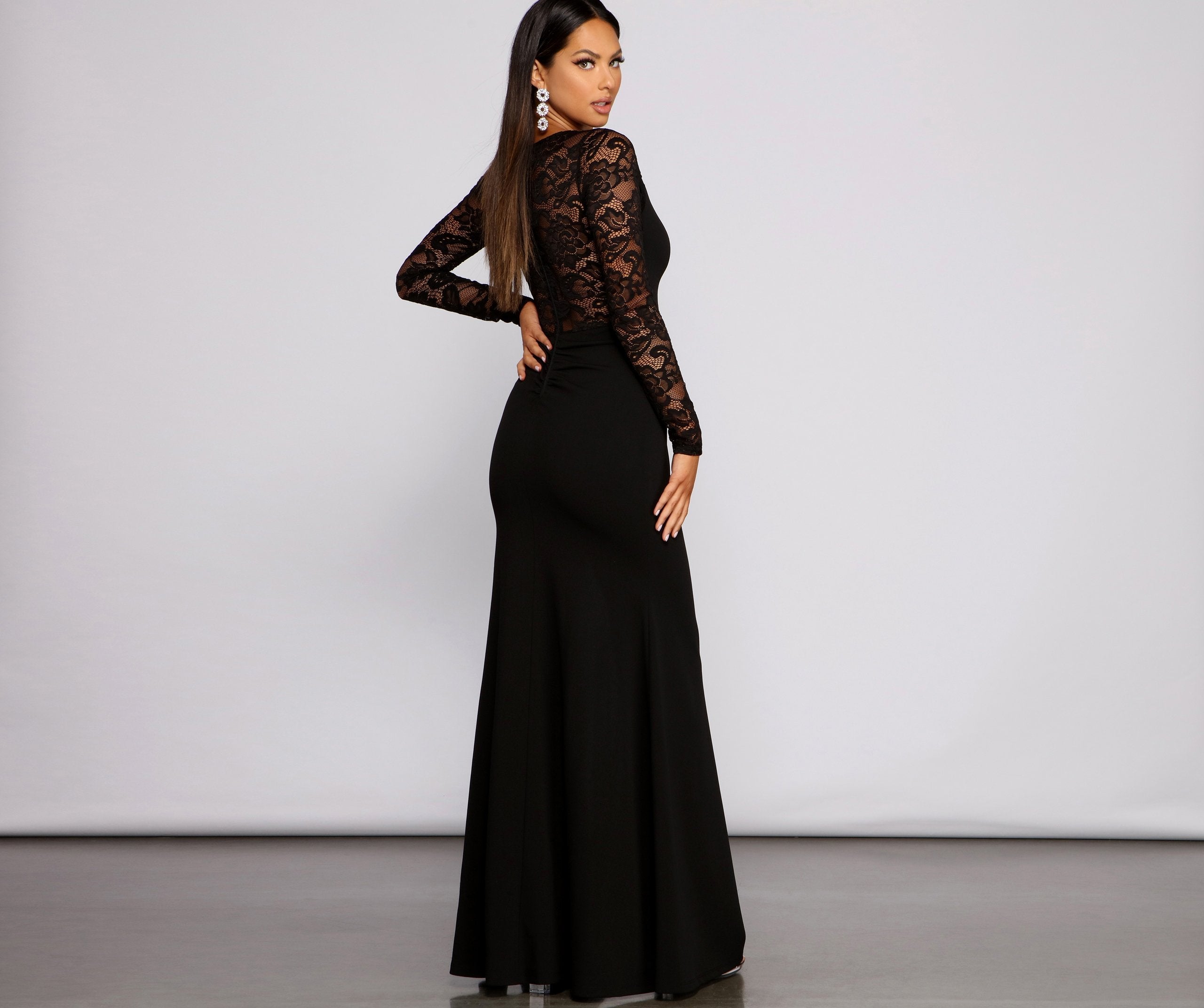Scarlett Formal High Slit Lace Mermaid Dress - Lady Occasions