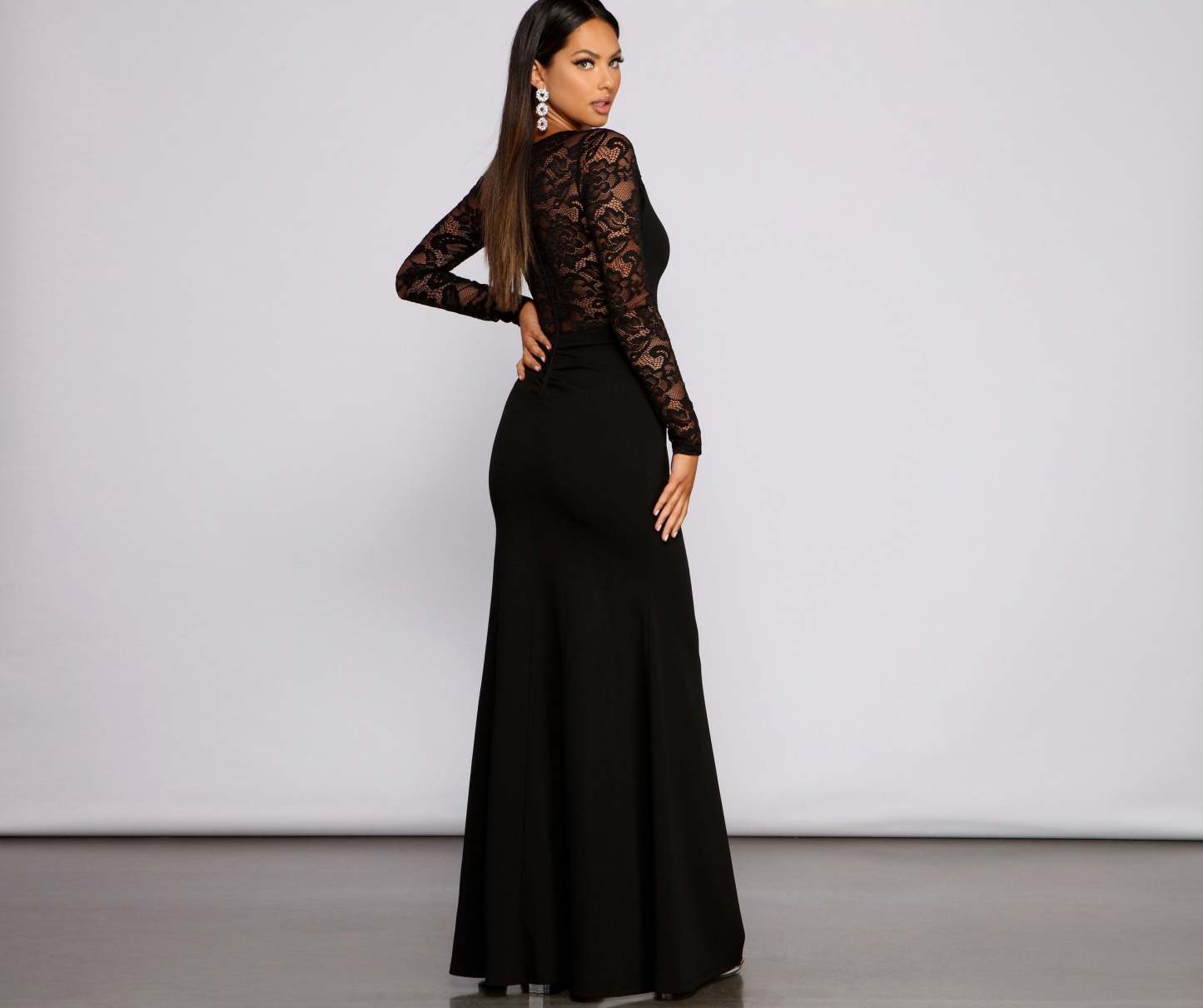 Scarlett Formal High Slit Lace Mermaid Dress - Lady Occasions