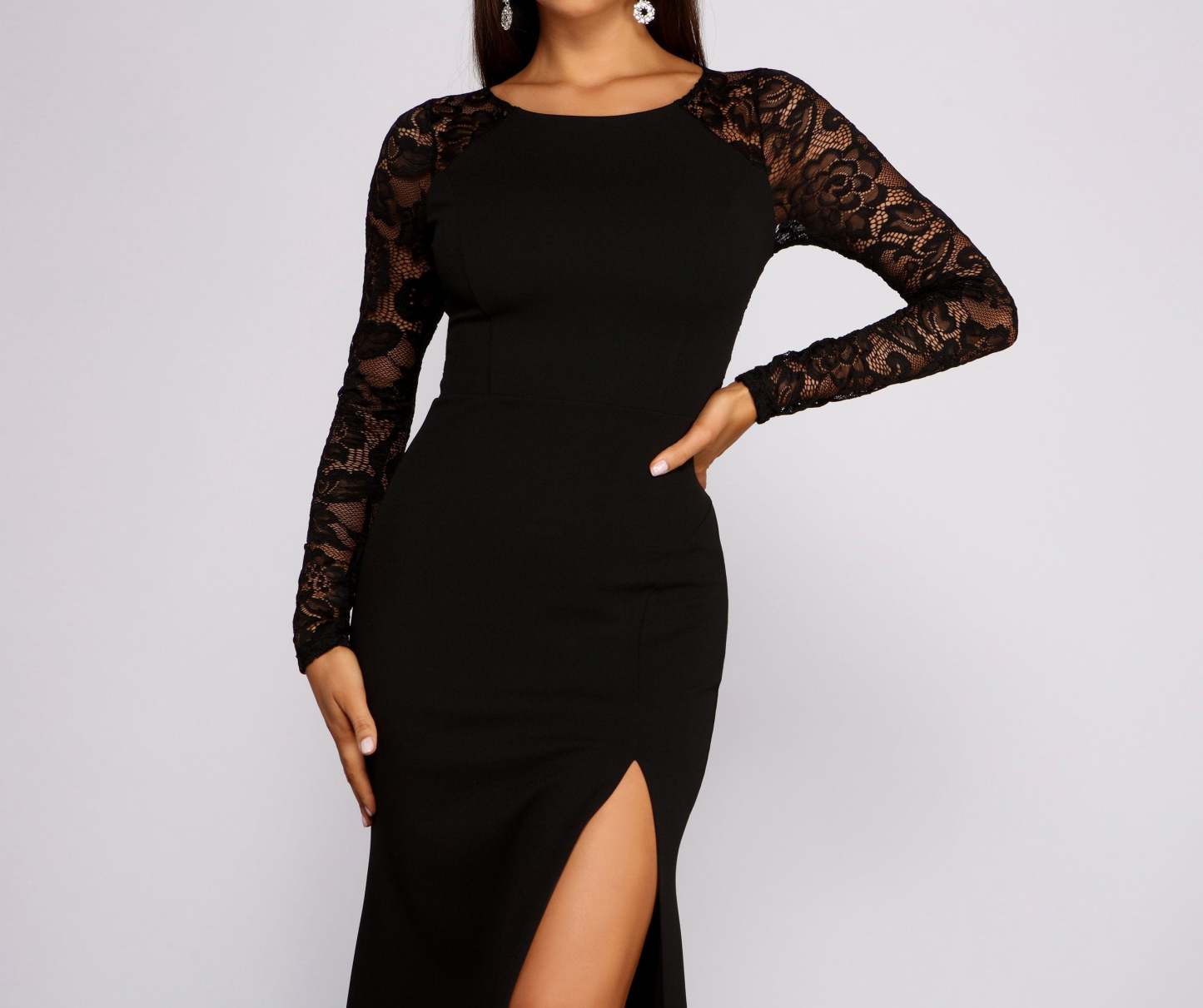 Scarlett Formal High Slit Lace Mermaid Dress - Lady Occasions