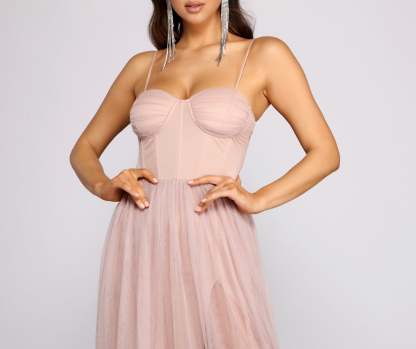 Estelle Formal High Slit A-Line Dress - Lady Occasions