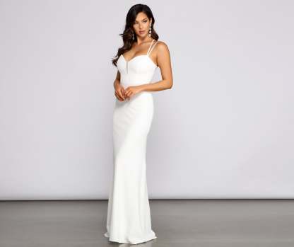 Emma Sweetheart Crepe Formal Dress - Lady Occasions