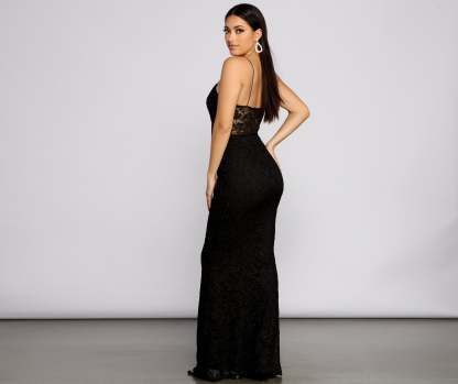 Sabrina Glitter Lace Mermaid Dress - Lady Occasions